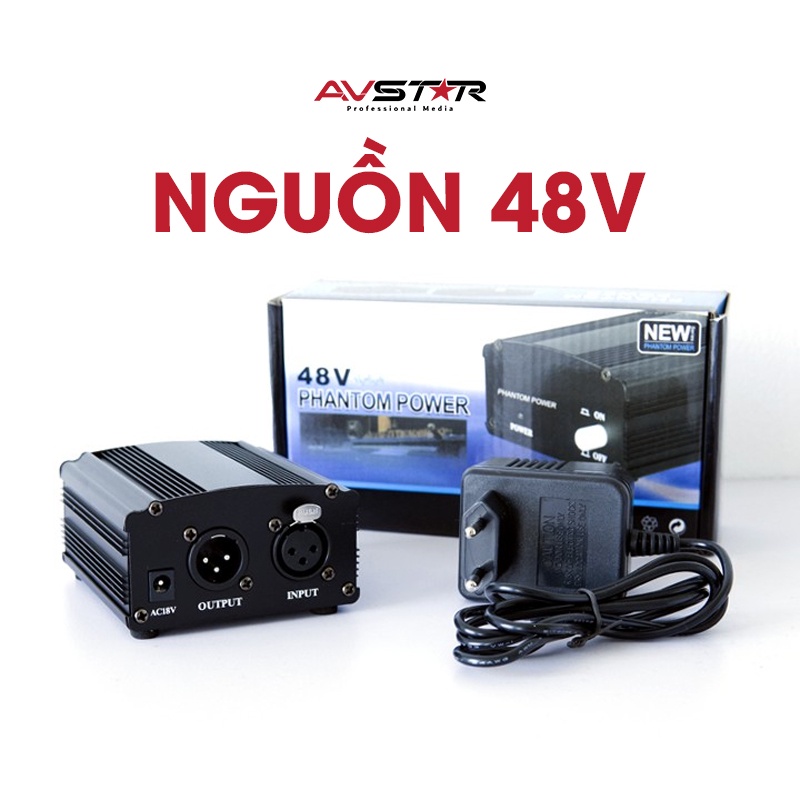 Nguồn Phantom 48V Cấp Điện Cho Mic Thu Âm Livestream Hát Karaoke Online Chính Hãng Cao Cấp Bảo Hành 6 Tháng