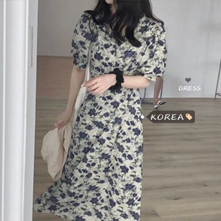 ĐẦM HOA XANH VINTAGE