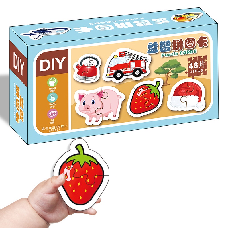 Bộ Đồ Chơi Xếp Hình Động Vật Trái Cây 4 Loại Lớn Dành Cho Bé 2-3 Tuổi