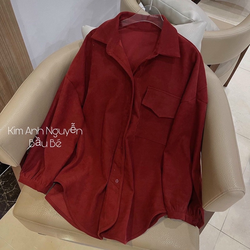 Sơ mi nhung tăm form rộng freesize nhiều màu cao cấp | BigBuy360 - bigbuy360.vn