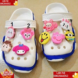 [CÓ VIDEO CLIP THẬT] Sticker / Jibbitz đèn LED Gắn Dép Crocs, Cross, Satihu, Dép Sục