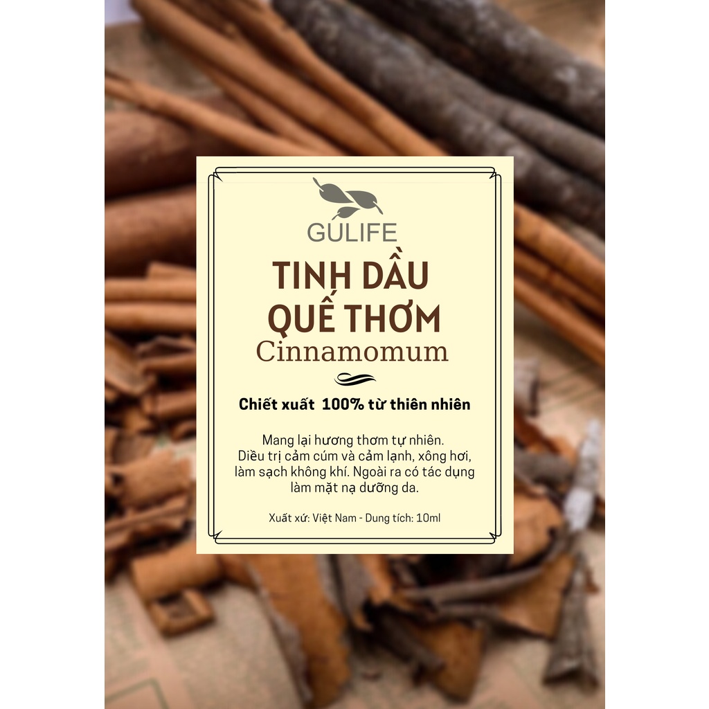 Tinh Dầu Quế Chiết Xuất Từ Thiên Nhiên GULIFE - Giảm Căng Thằng, Thơm Phòng &amp; Thư Giãn