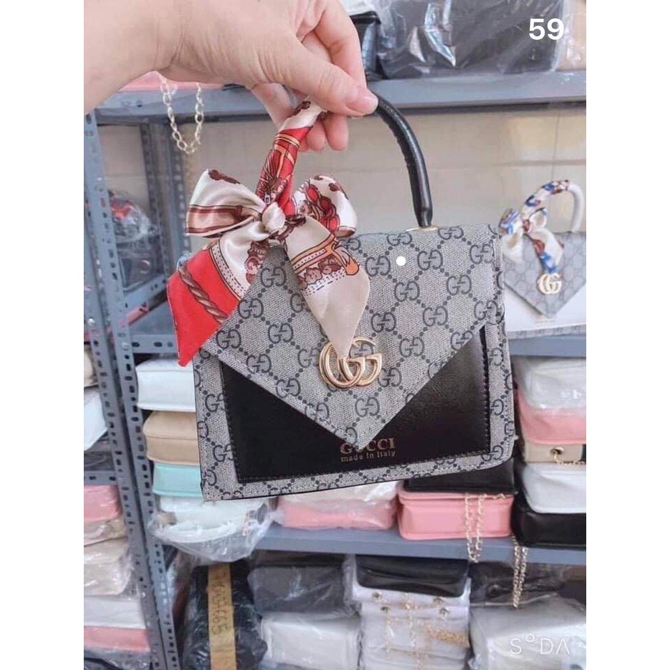 Túi xách nữ đeo chéo, đeo vai tặng kèm khăn có quai sách thanh lịch sang trọng