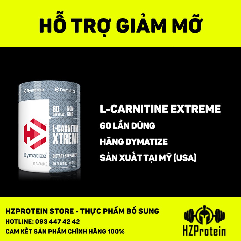 DYMATIZE CARNITINE EXTREME - THỰC PHẨM BỔ SUNG L-CARNITINE HỖ TRỢ GIẢM MỠ  TỰ NHIÊN (60 VIÊN) | Shopee Việt Nam