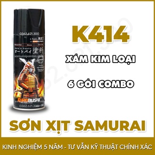 Màu Xám Kim Loại K414 sơn Samurai - Combo Sơn xịt Samurai  K414