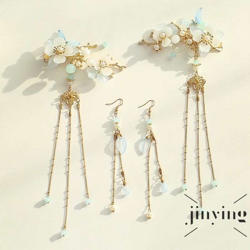 GETNOIVAS Cặp Bông Tai Thời Trang Dáng Dài Bằng Hợp Kim Có Đính Đá Đầy Quý Phái