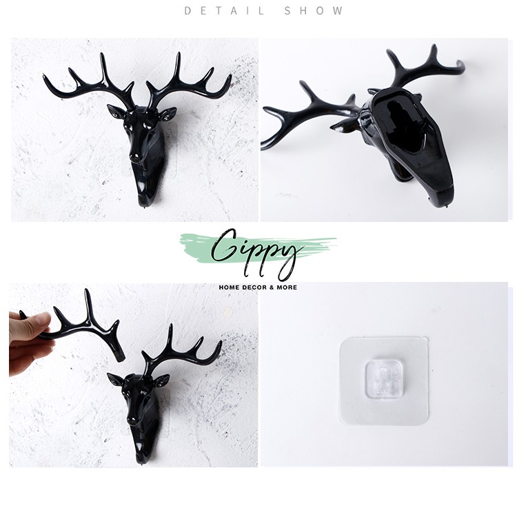 Móc treo đồ hình đầu hươu phong cách Bắc Âu - Phụ kiện trang trí - Gippy Decor