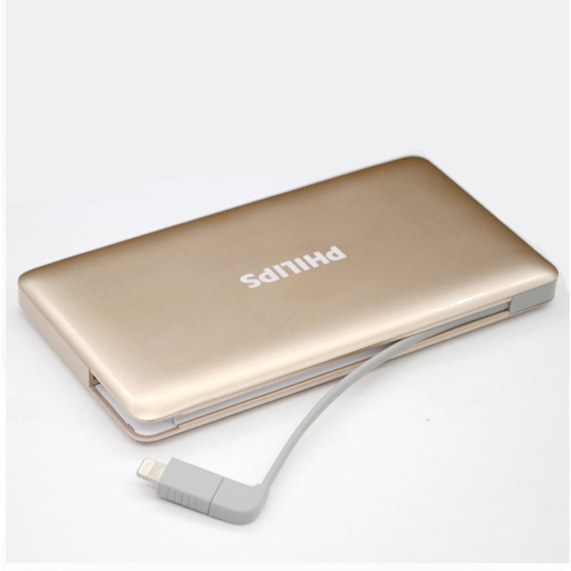 Pin dự phòng Philips DLP6101 10000mAh tích hợp cáp Micro USB + Lightning