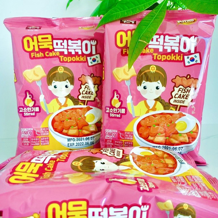 [DẦU MÈ] Gói Bánh Gạo Topokki Kèm Chả Cá Fish cake Nhập Khẩu Hàn Quốc 183g | BigBuy360 - bigbuy360.vn