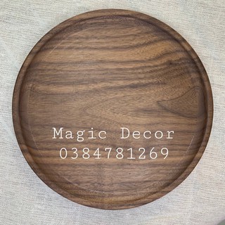 Đĩa tròn gỗ óc chó D22cm