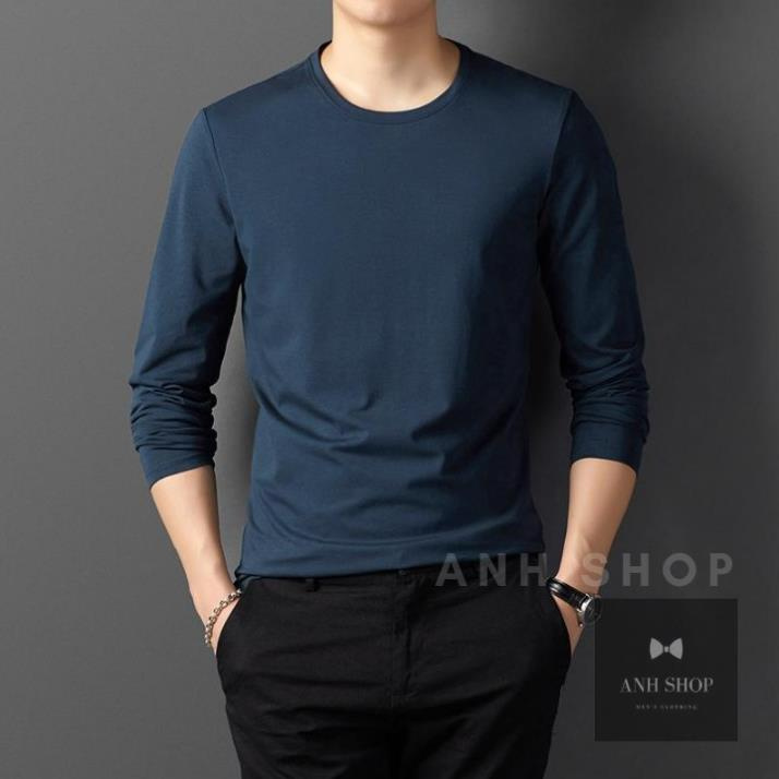 Áo thun nam tay dài mặc thu đông, giữ nhiệt, chất cotton co giãn, áo dài tay dáng ôm cao cấp | BigBuy360 - bigbuy360.vn