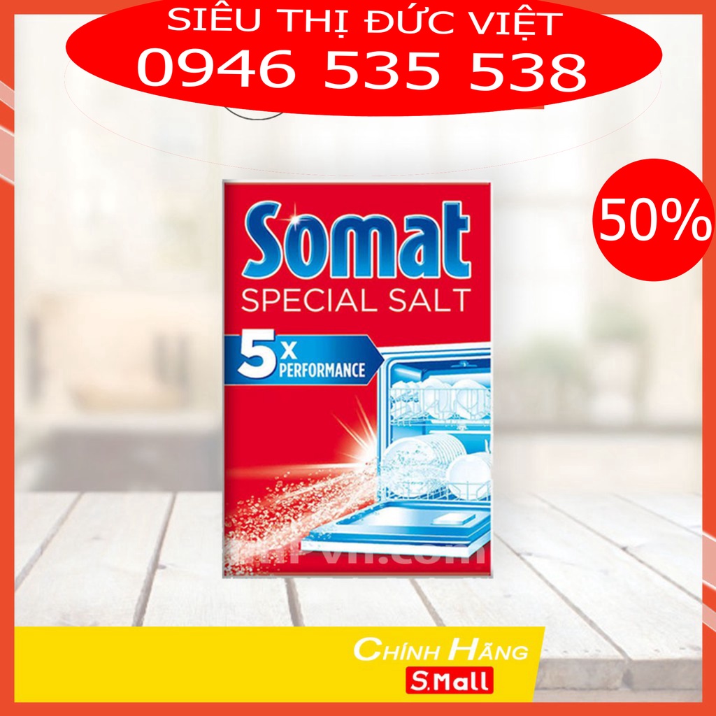 Muối rửa bát Somat 1.2kg - muối làm mềm nước somat cho máy rửa chén ly