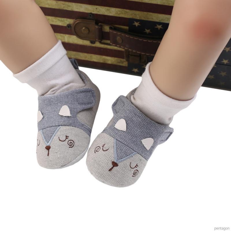 Giày tập đi dành cho bé 0-18 tháng tuổi làm từ cotton đế mềm chống trượt