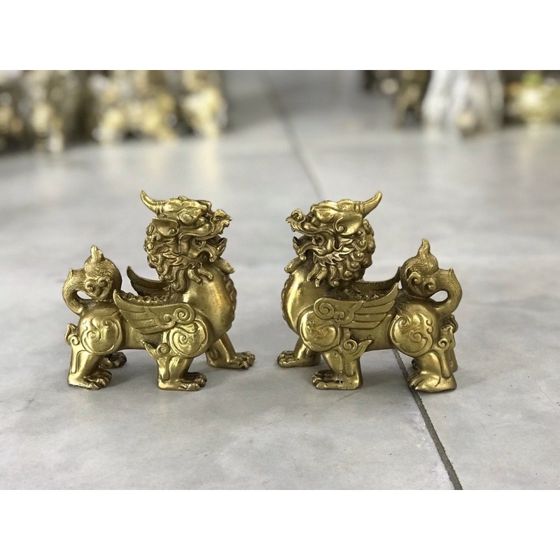 Cặp Tỳ Hưu Cánh Tiền Tài Phúc Lộc chiêu tài hút tài lộc vật phẩm phong thuỷ bằng đồng