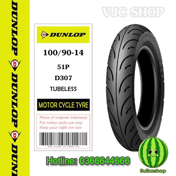 Cặp lốp Dunlop cho xe Honda SH Mode (Lốp trước D307 80/90-16 và lốp sau D307 100/90-14)