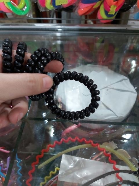 Dây cột tóc lò xo đen dây cột tóc chống gãy tóc