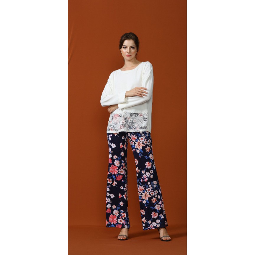 ÁO THUN CÁNH DƠI TRẮNG TAY DÀI PHỐI REN FREESIZE - THỜI TRANG TRUNG NIÊN - MOM'S COLLECTION- HÀNG VNXK
