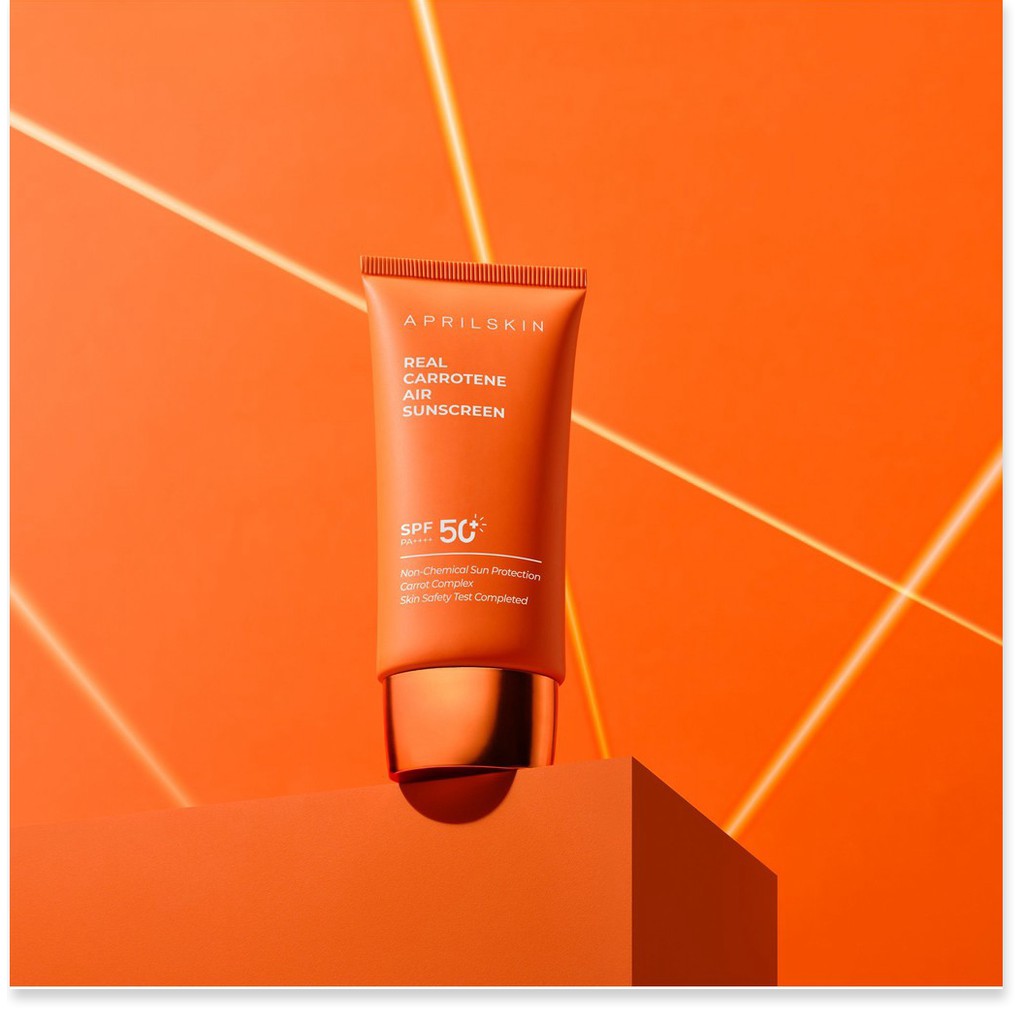 [Mã giảm giá] Kem chống nắng cà rốt Aprilskin Real Carrotene Air Sunscreen 50ml + Tặng 1 Tinh chất cà rốt mini Aprilskin