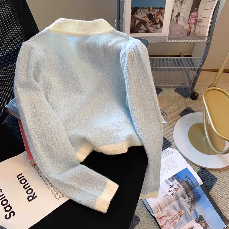 Áo Khoác Cardigan Dệt Kim Tay Dài Dáng Ngắn Thời Trang  tao bao