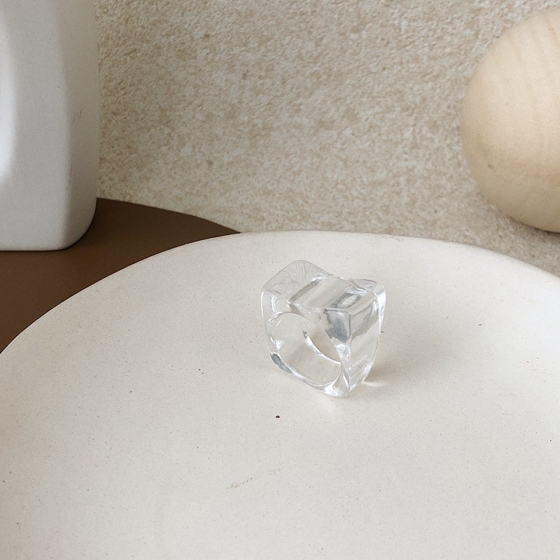 Nhẫn nhựa resin chống nhòe thời trang Hàn Quốc cực ngầu đa năng cho nam và nữ 23612