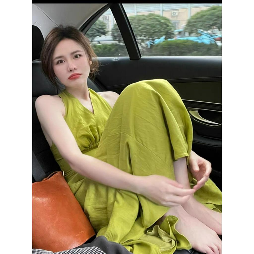 Đầm maxi eo nhún cổ V tôn dáng, sang trọng thích hợp đi dạo phố hay dự tiệc