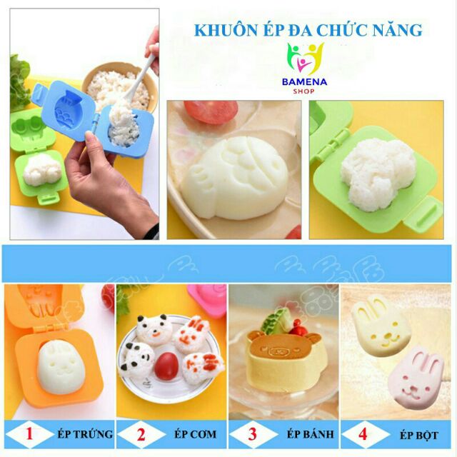 Set 6 khuôn làm cơm Bento xinh xắn cho bé