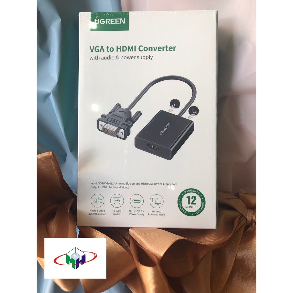 Cáp chuyển đổi VGA to HDMI hàng chính hãng Ugreen