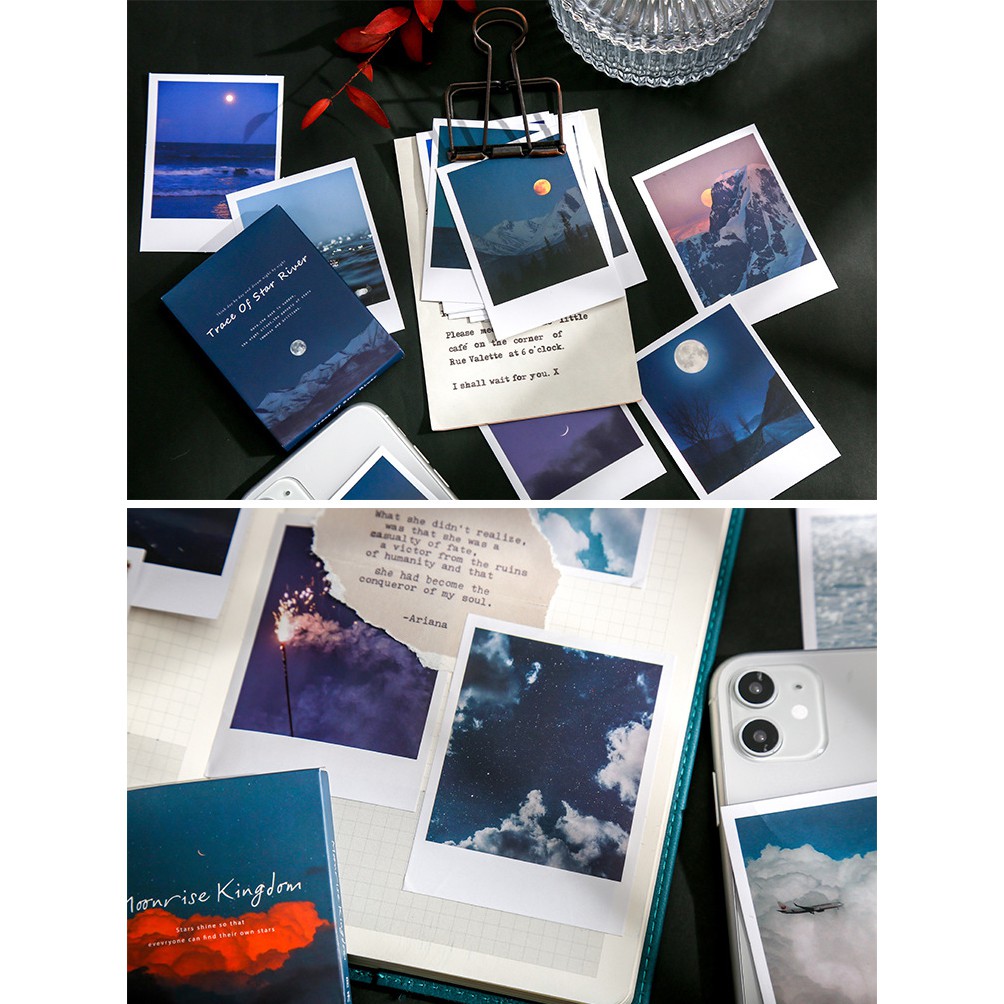Sticker MIAO'S LITTLE FOREST hộp 30 tấm hình dán ảnh polaroid trang trí sổ tay bullet journal decor tường MST383