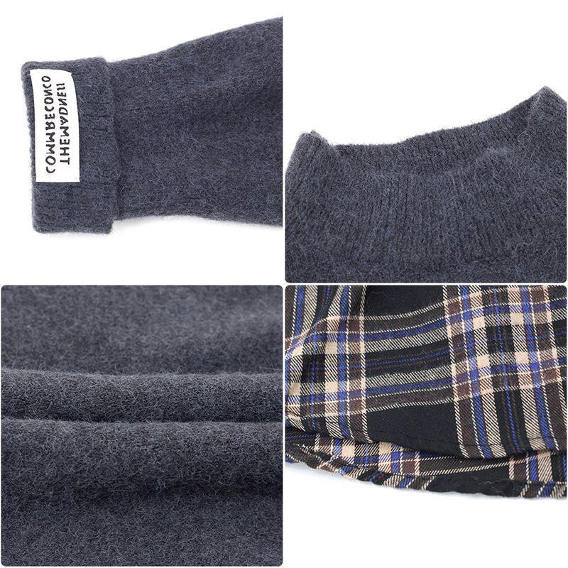 Áo Len Kẻ Sọc Phong Cách Hàn Quốc- 2 Màu Nâu và Đen | BigBuy360 - bigbuy360.vn