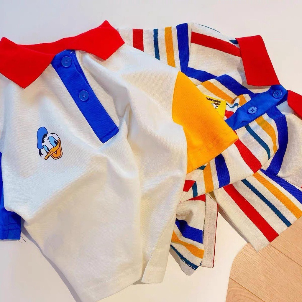 Áo Polo Cộc Tay Donal-Mickey Cho Bé Trai & Bé Gái Chất Vải Cá Sấu Cotton Size 6-33Kg