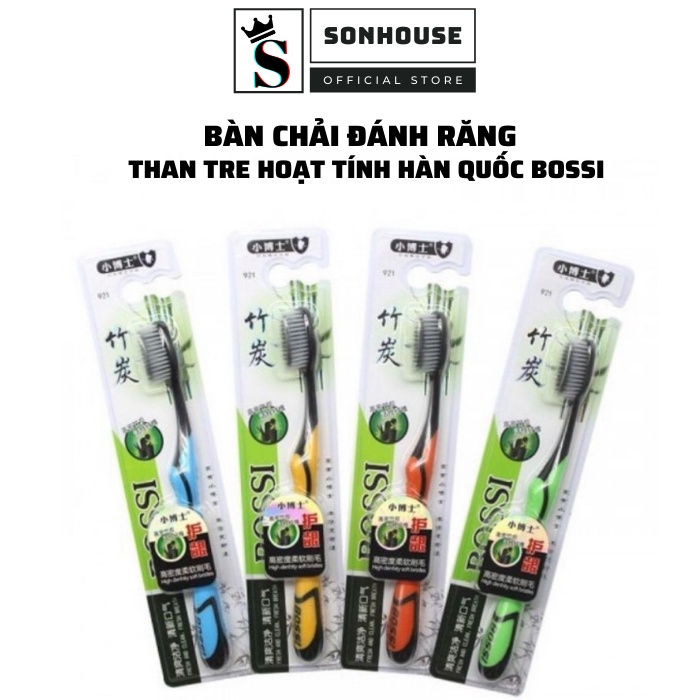 Bàn chải đánh răng than tre hoạt tính Hàn Quốc BOSSI an toàn cho sức khỏe