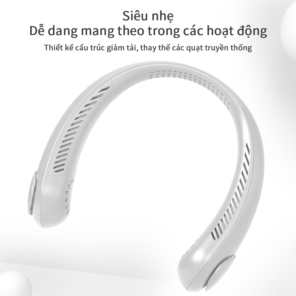 NIDOUILLET Quạt đeo cổ mini không cánh quạt điện thông minh tiện lợi Dung Lượng Pin Lớn 5000mAhm