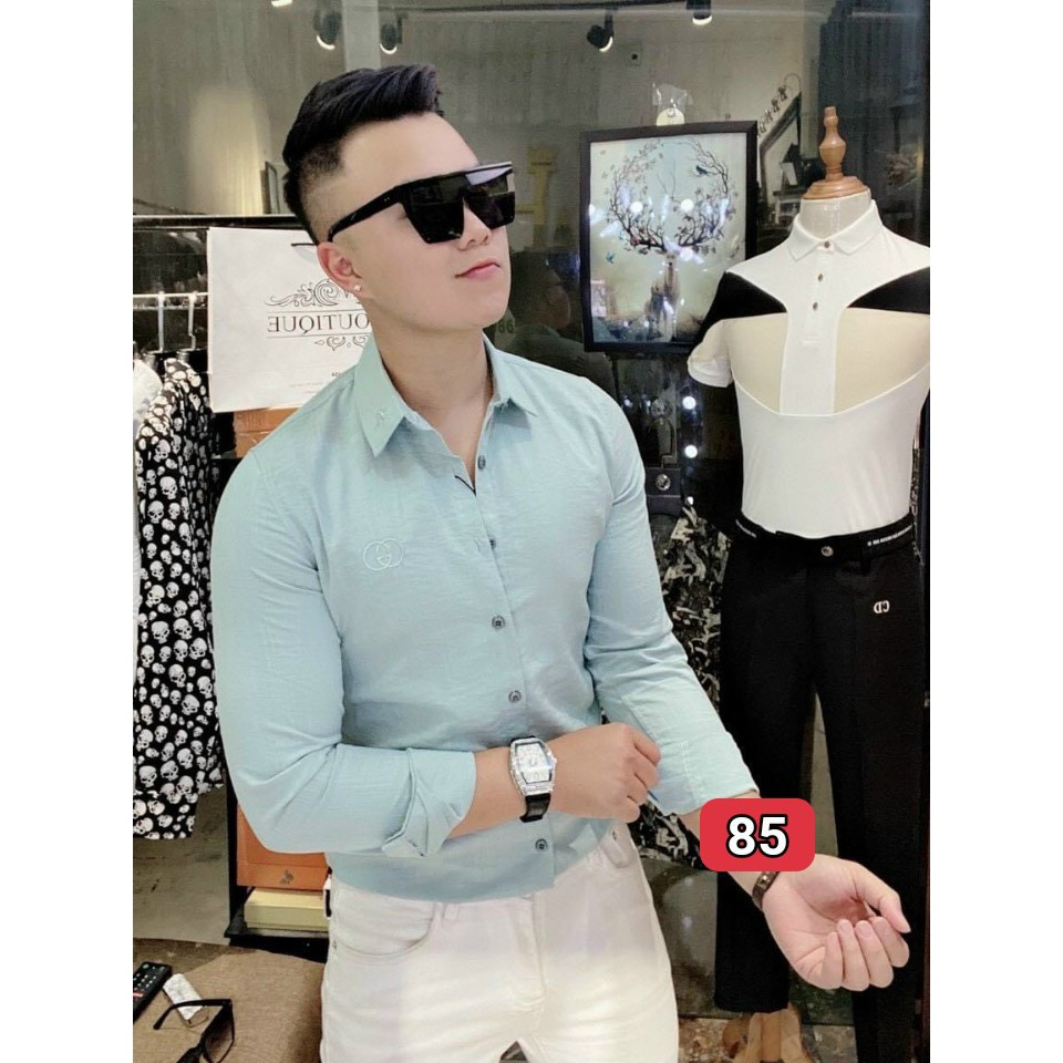 Áo Sơ mi nam vãi Đũi co giãn nhẹ ôm body hottrend trẻ trung -BLACK FASHION Shop- an87 | BigBuy360 - bigbuy360.vn