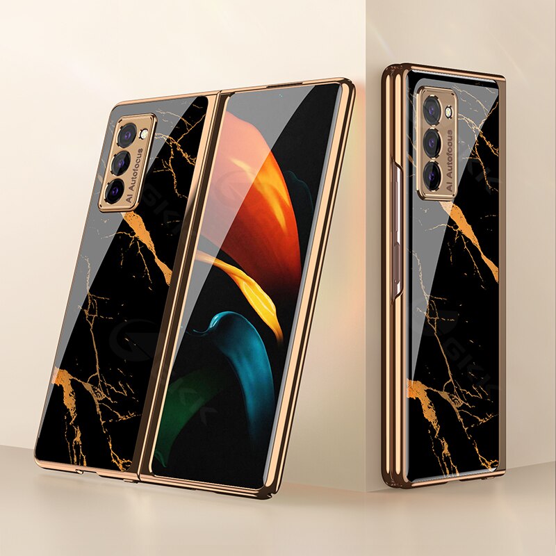 Ốp điện thoại nhựa cứng tích hợp kính cường lực cho Samsung Galaxy Z Fold 2 3 Fold3