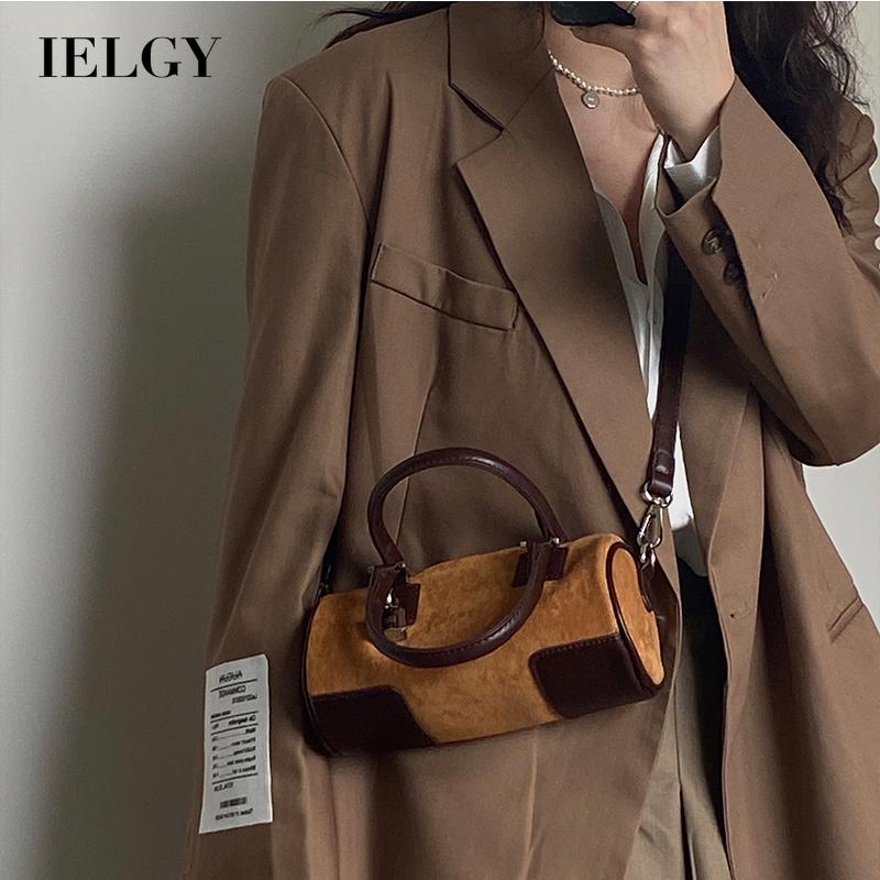 IELGY Túi Xách Đeo Vai Hình Trụ Cỡ Nhỏ Cài Khóa Kiểu retro Thời Trang Cho Nữ