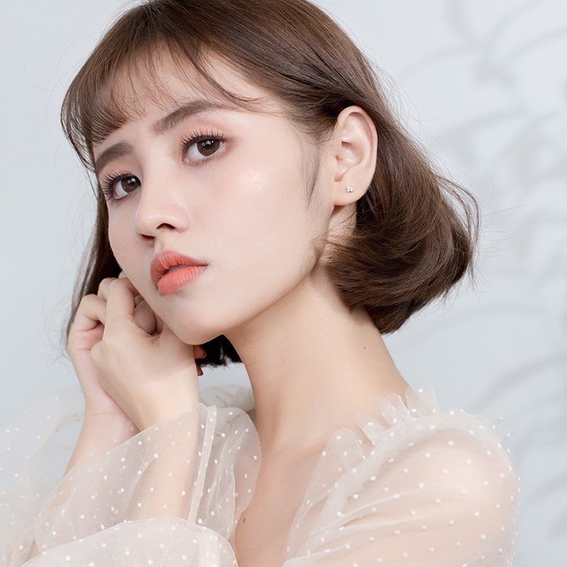 Bông tai bạc nữ S925 cỏ bốn lá 1994 SILVER