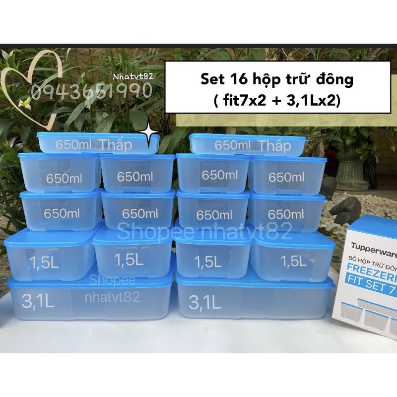 1/2 set hộp trữ đông 16 / fit 7 / 4 rainbow tupperware