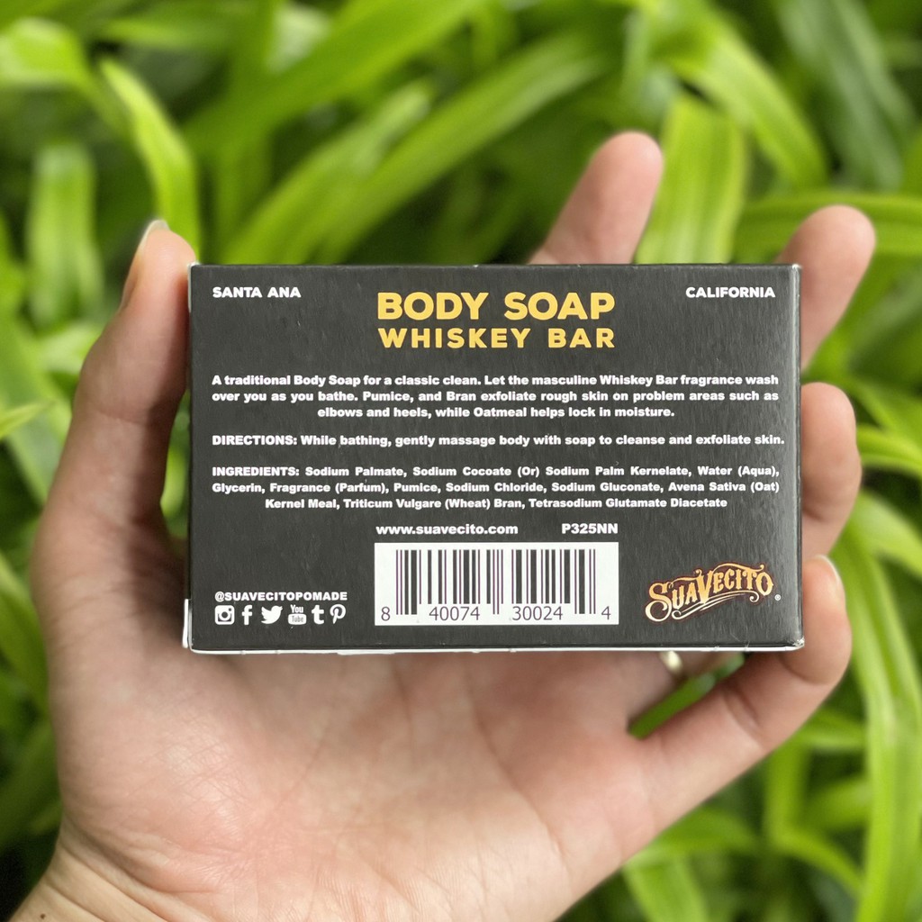 [Chính Hãng USA]Xà Phòng Tắm Suavecito Body Soap – Whiskey Bar hương thơm nam tính