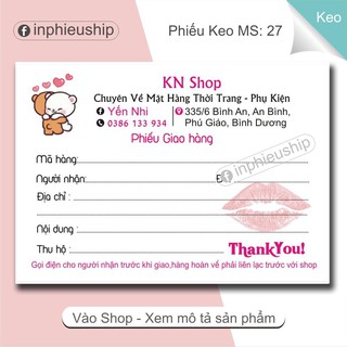 Phiếu giao hàng 400 tờ MS 27