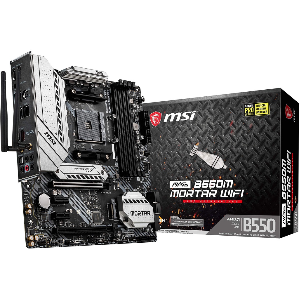 Bo mạch chủ Mainboard MSI MAG B550M MORTAR WIFI - HÀNG NHẬP KHẨU - BH 36 THÁNG