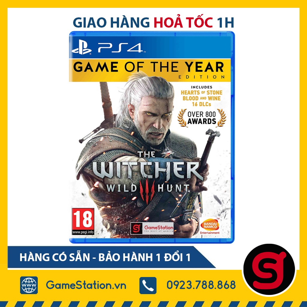 Đĩa Game PS4: The Witcher 3: Wild Hunt Game Of The Year Edition - hệ EU