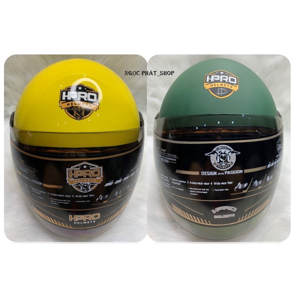 Mũ bảo hiểm 3/4 HPRO có kèm kính che mặt_SIZE XL 58-60cm [HÀNG CHÍNH HÃNG]