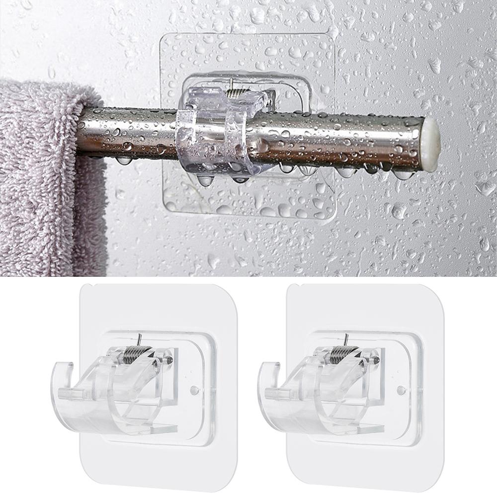 Set 2 Giá Đỡ Thanh Treo Rèm Cửa Tự Dính Không Cần Đục Lỗ Cho Nhà Tắm