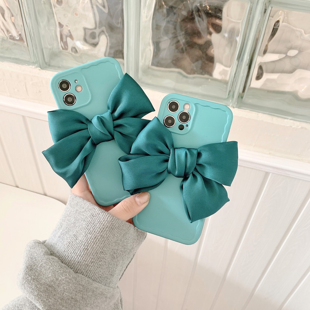 Ốp Điện Thoại Hình Nơ Phối Ngọc Trai Cho Iphone X XS XR XS MAX 11 11 PRO 11 PRO MAX 12 PR 12 PRO MAX