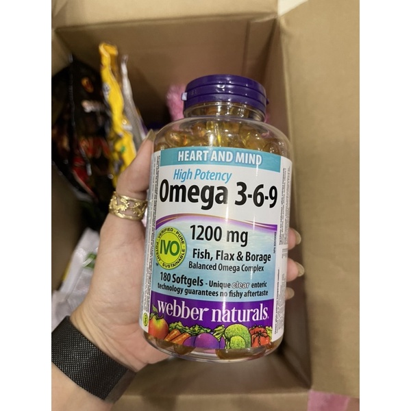 🇨🇦🇨🇦Dầu cá O.m.e.g.a 3-6-9 1200mg 180v của Webber Natural  số 1 Canada 🇨🇦🇨🇦