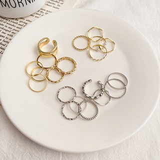  Set Nhẫn Thiết Kế Mở Điều Chỉnh Tùy Ý Phong Cách Hàn Quốc Cho Nữ