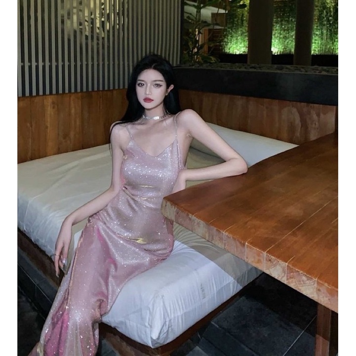 Đầm Dây Nhũ Hồng