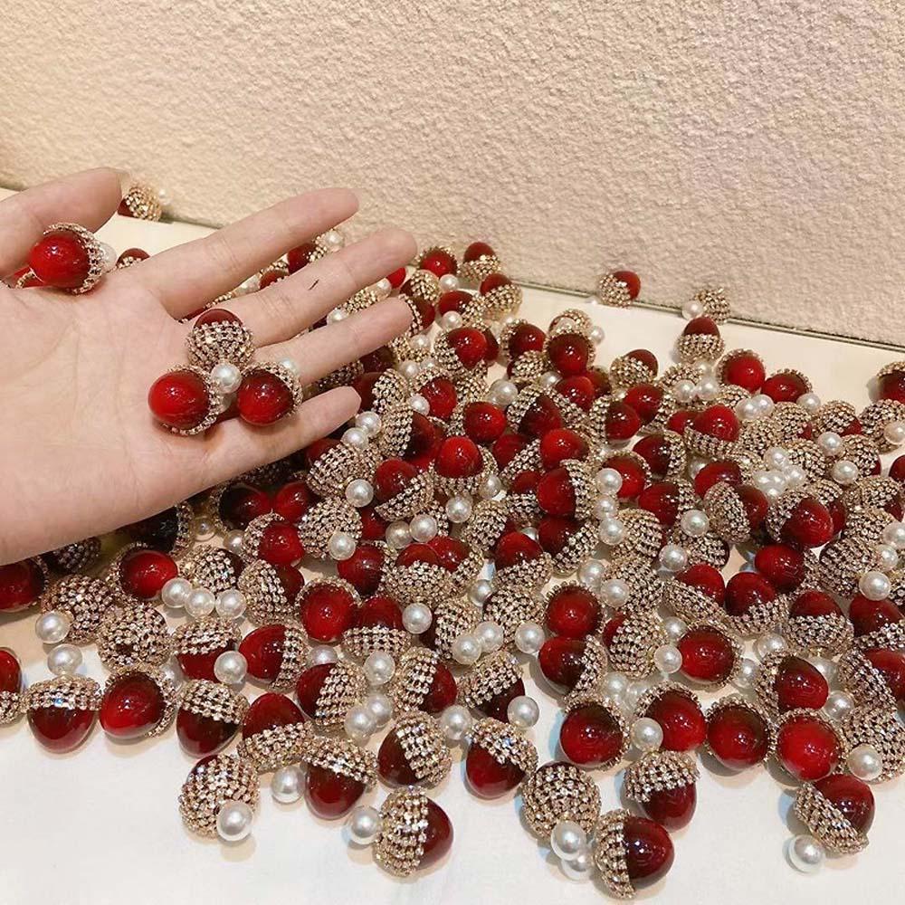 Bông Tai Hình Quả Cherry Bằng Hợp Kim Dễ Thương
