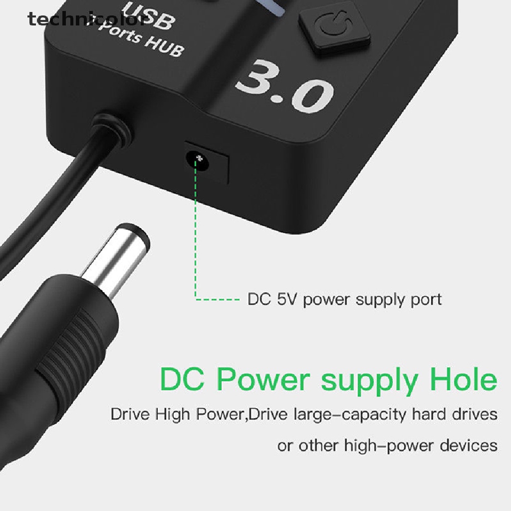 Bộ ChuyểN ĐổI NguồN ĐiệN Cao 4 / 7 CổNg USB 3.0 Hub 5Gbps Cho PC