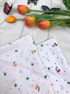 Set Khăn banada + Srunches (Có bán lẻ) mẫu cherry nhí
